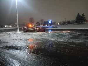 Snow and ice management for a corporate office building.